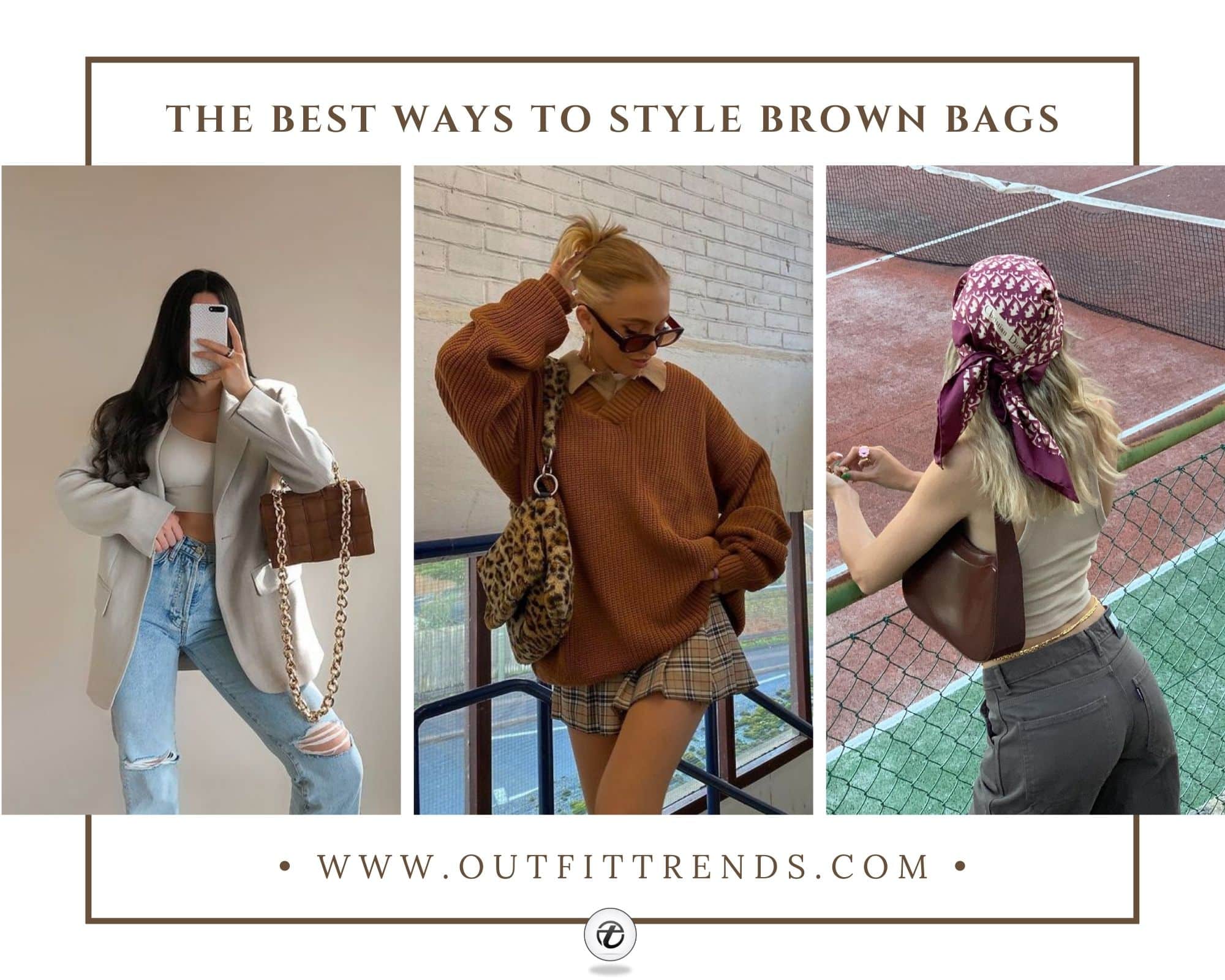 chocolate brown bag outfit