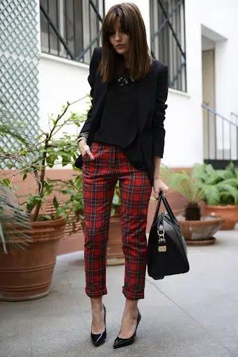 plaid pants outfits 17