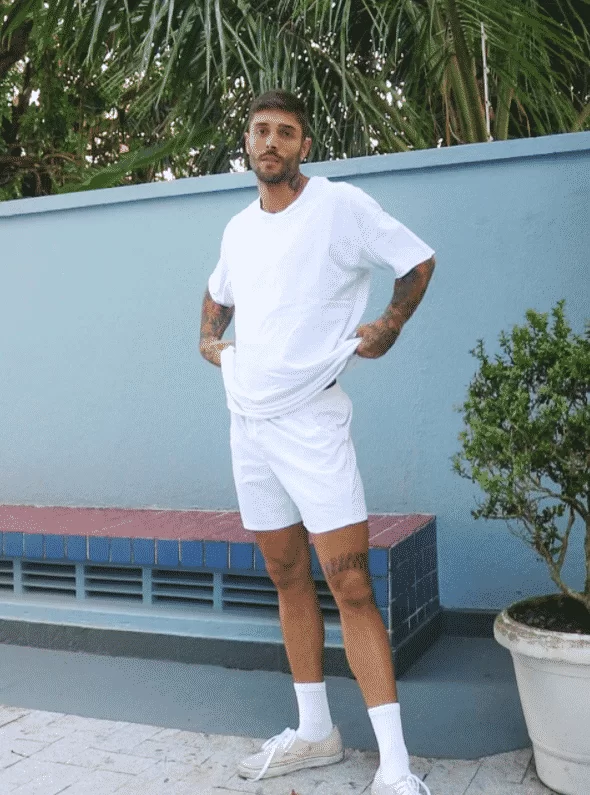 All white men's outfit