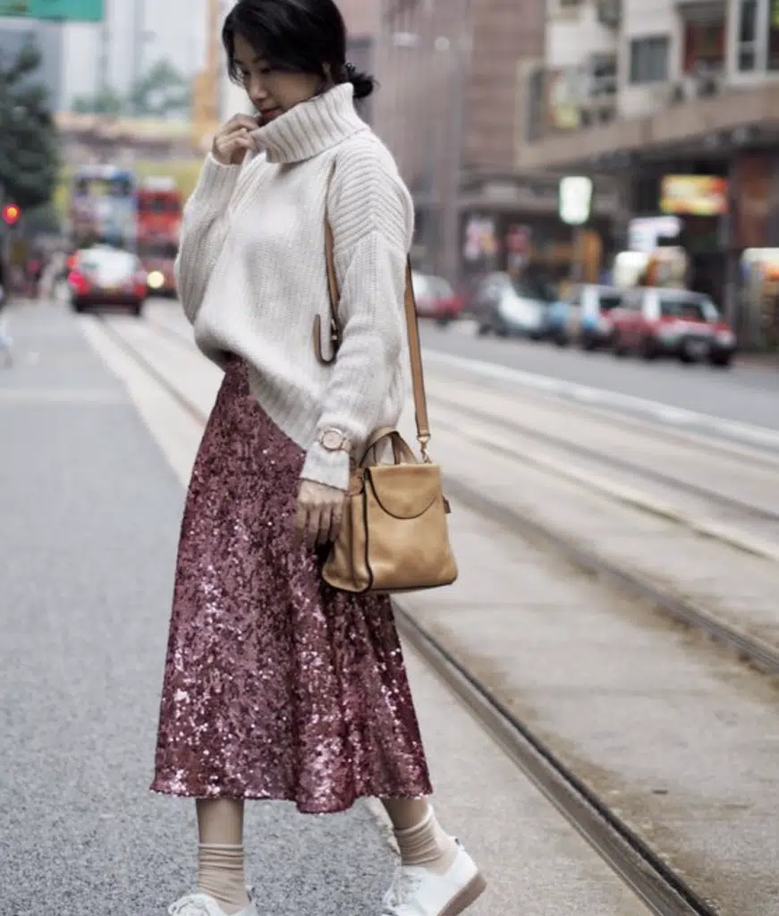 sequin skirt outfits