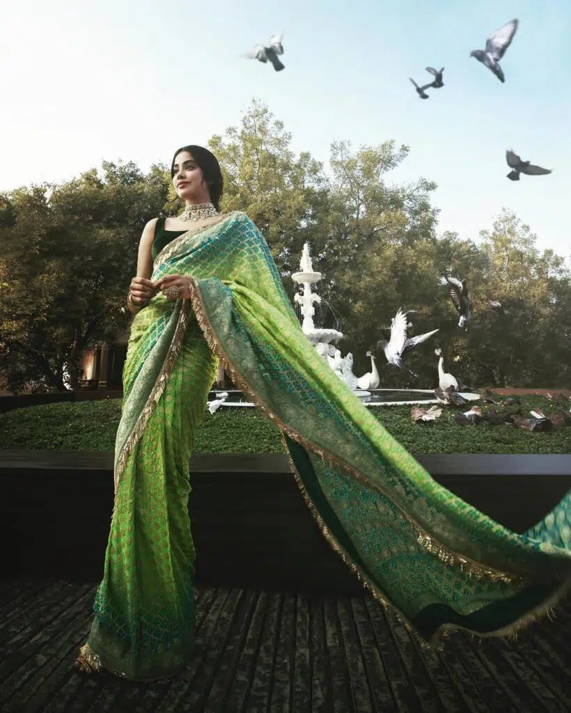 how to wear a bandhani saree - bandhej saree designs