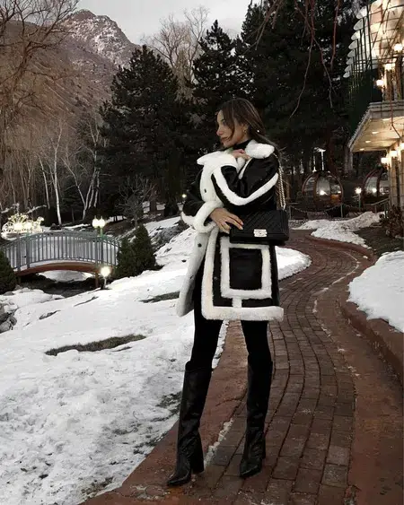 shearling jacket coat looks for women