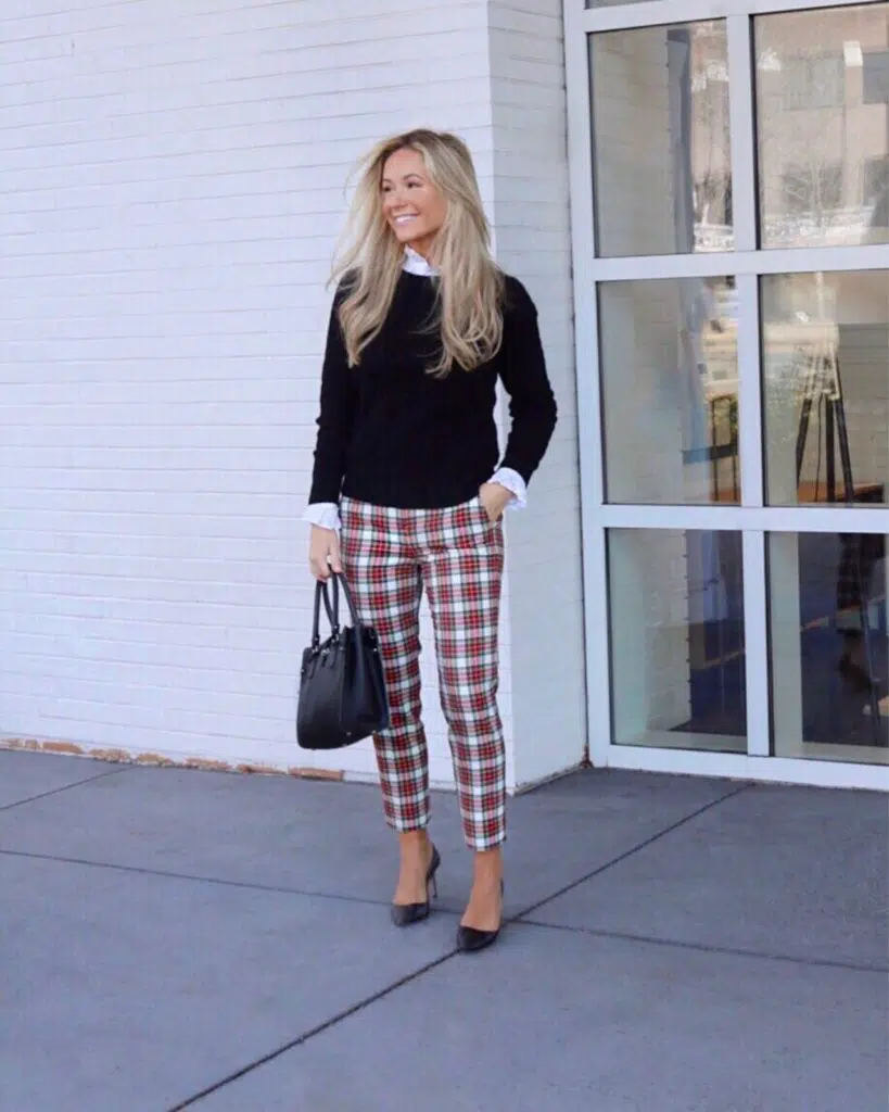 outfit with tartan pants