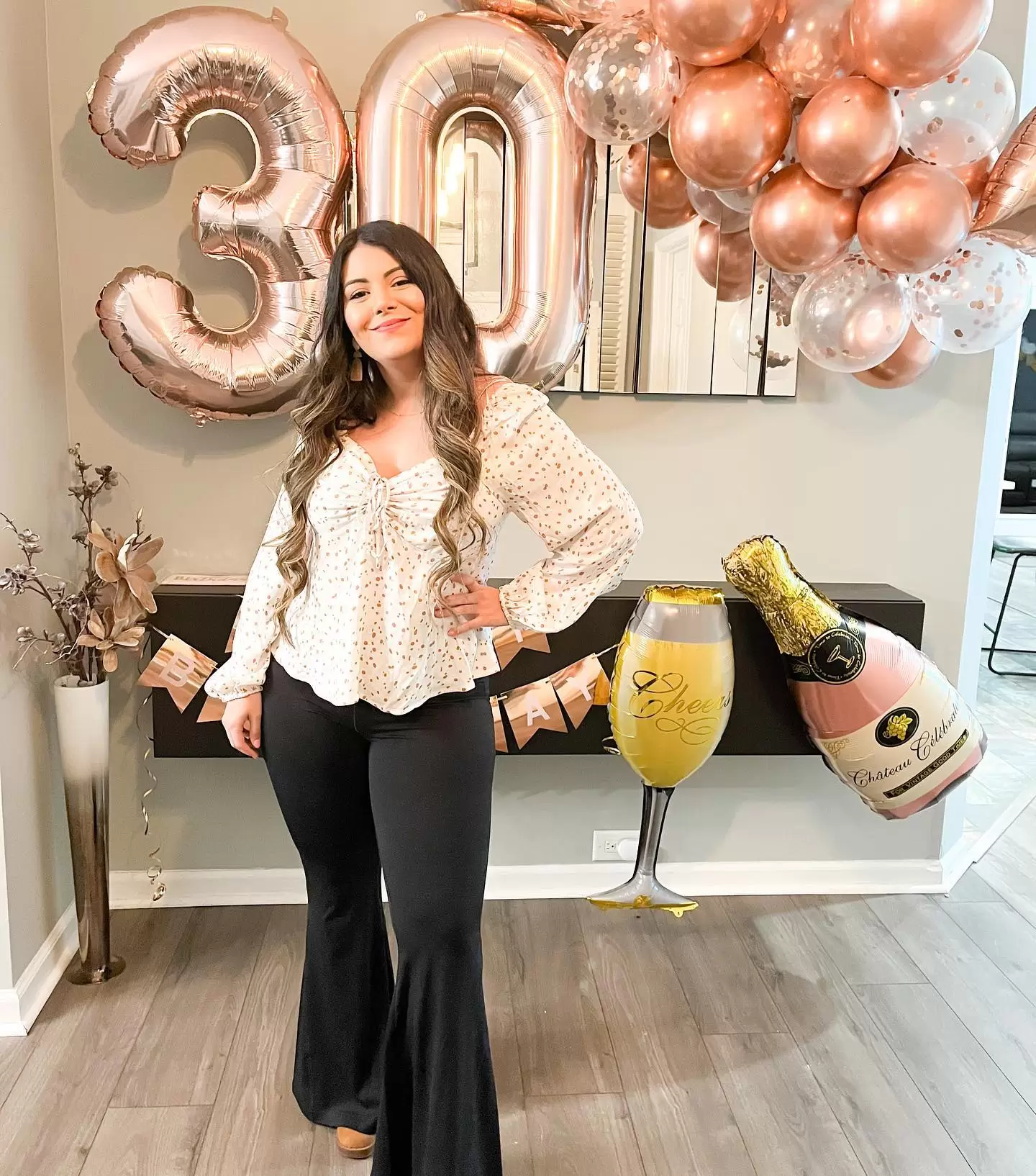 Flair pants and classy blouse