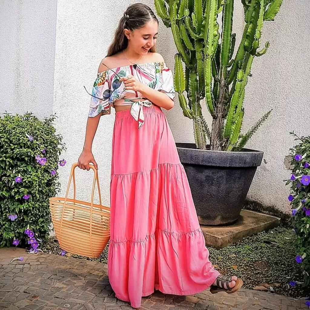 Long Pink skirt