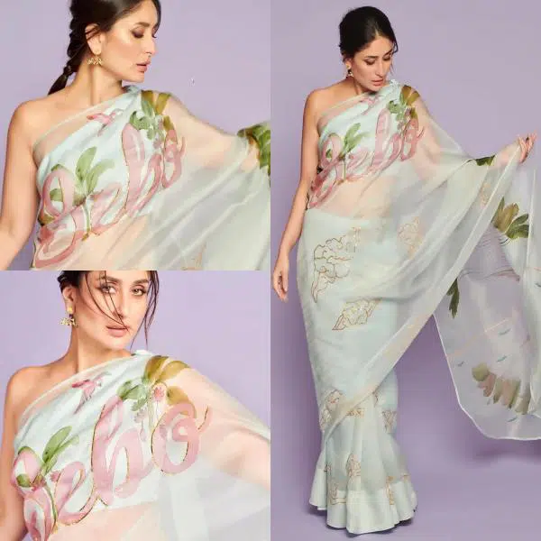 how to wear organza saree