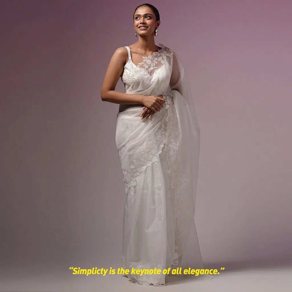 how to wear an organza saree