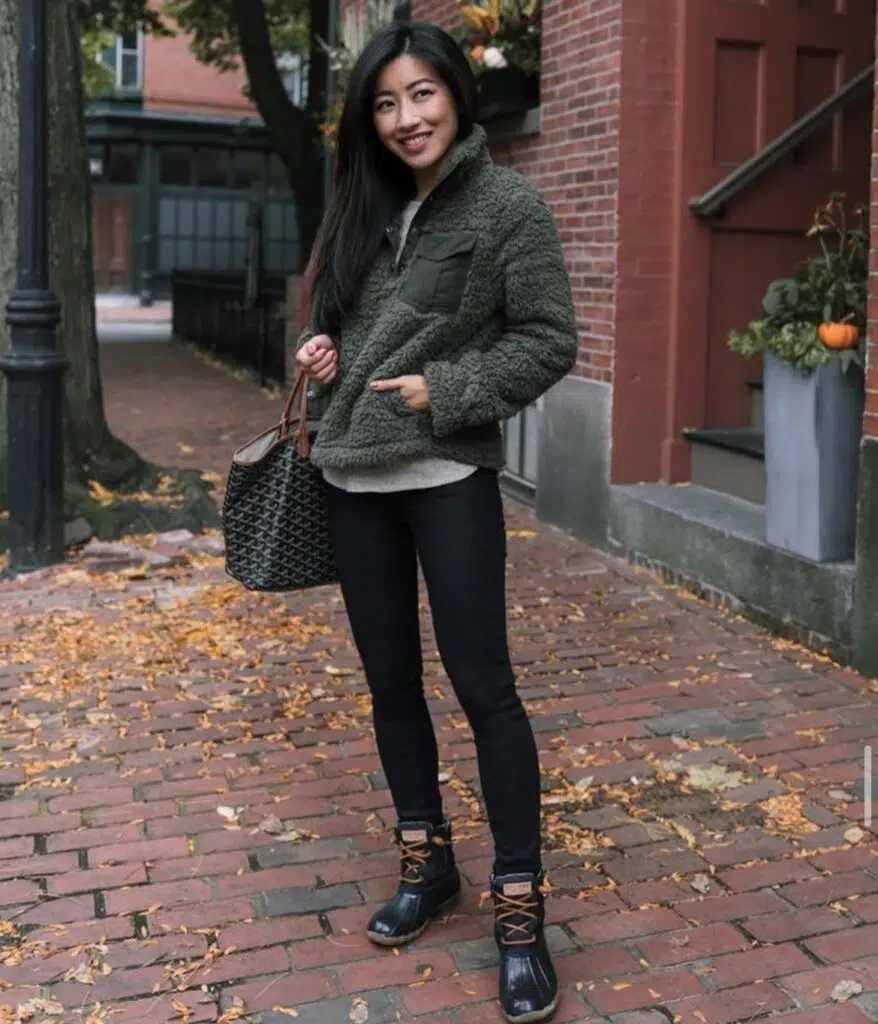 outfits with sperry boots for women