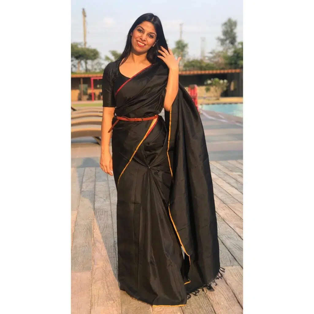 latest black saree designs