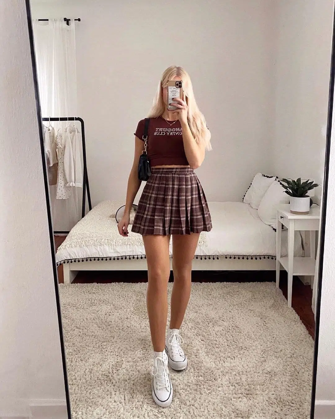 cute skater skirt outfits for women