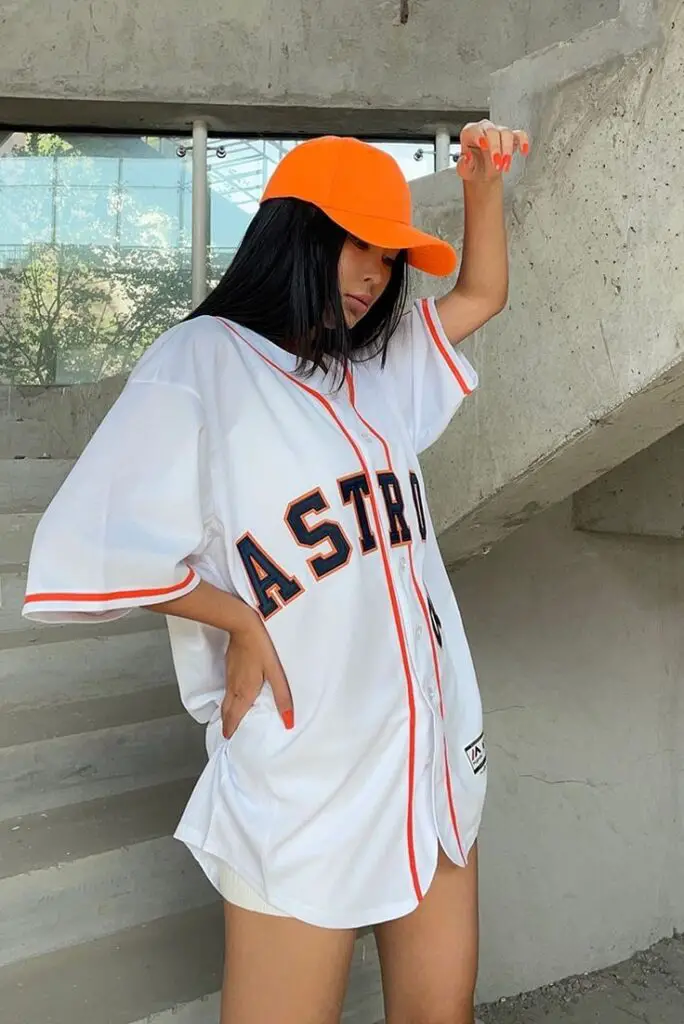 oversized baseball jersey outfits for girls｜TikTok Search