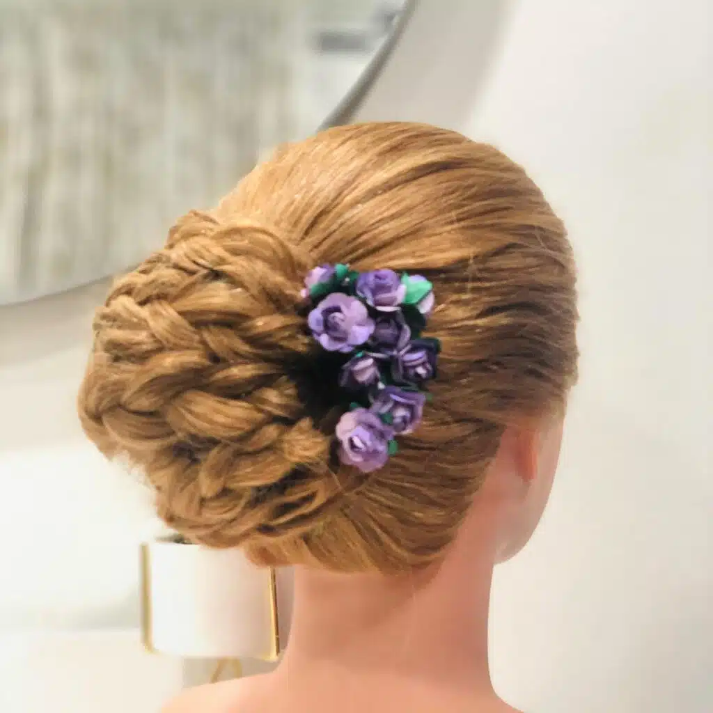 Floral Bun Hairstyles for Brides