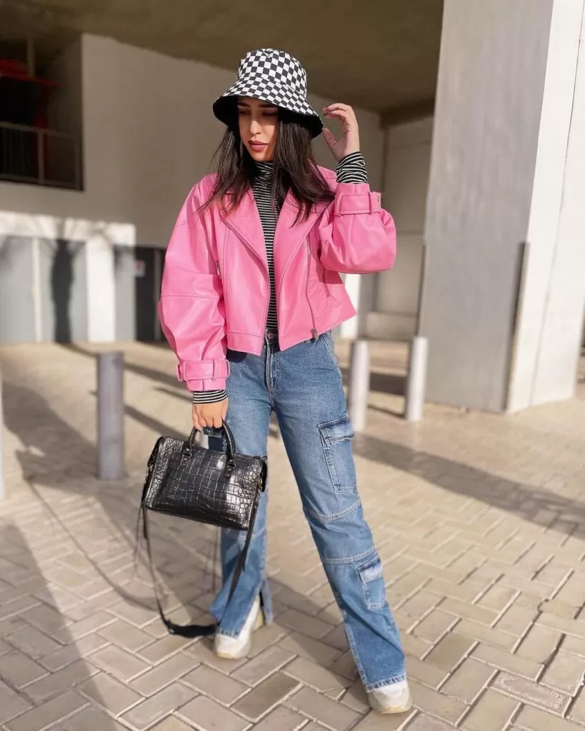 Pink jacket outfits