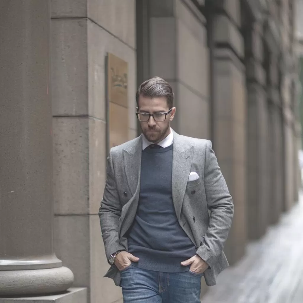 Gray Blazer Men Outfit