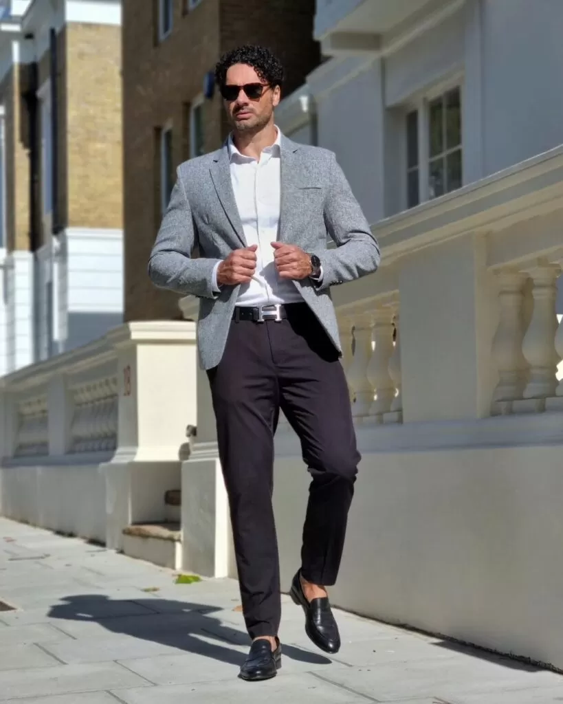 Gray Blazer Men Outfit