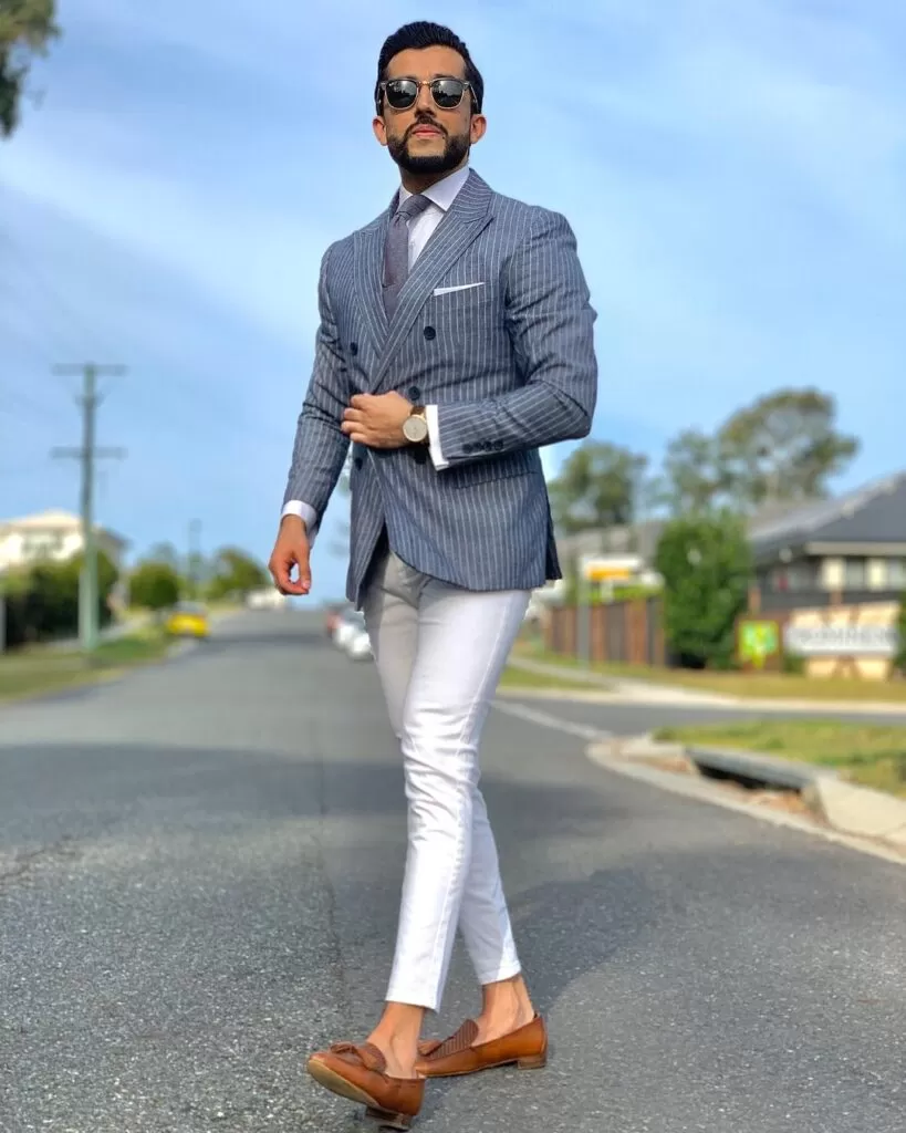 Gray Blazer Men Outfit